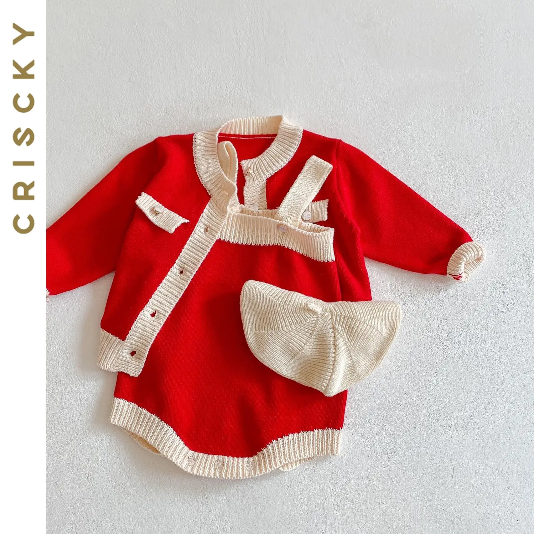 

Autumn Baby Girls Clothes Set Long Sleeve Knitting Coat Romper 2Pcs Outfits Set Newborn Baby Clothing Suits for Girls