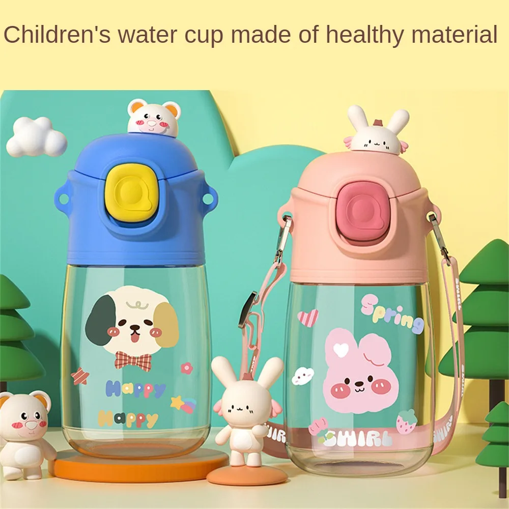 

Cute Straw Cup Portable Student Cup Leakproof Sippy Cup Girl Water Bottle Back To School Essential Highly Recommended Colorful