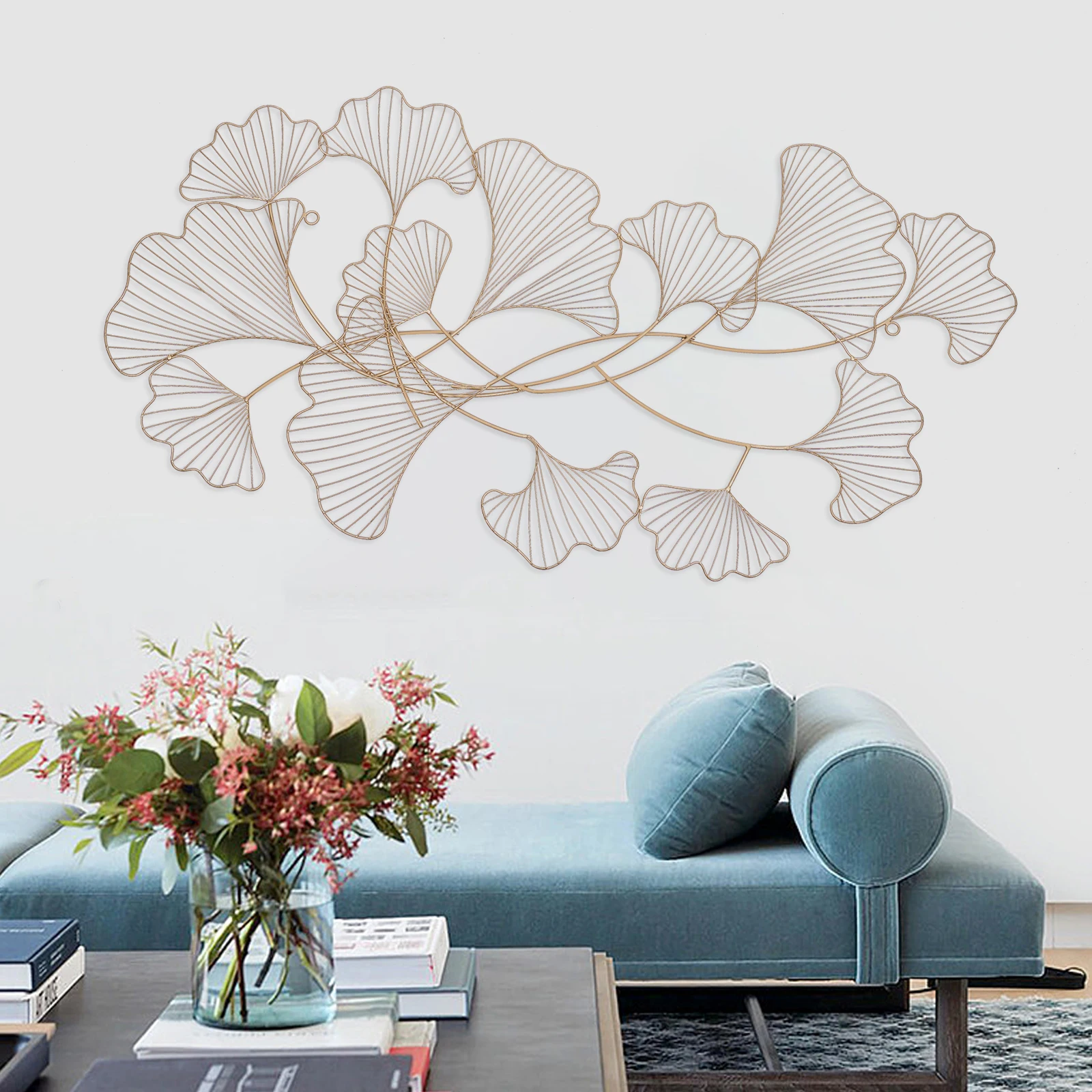 

Home Furnishings 1.2m Ginkgo Leaf Iron Wall Hanging Decoration