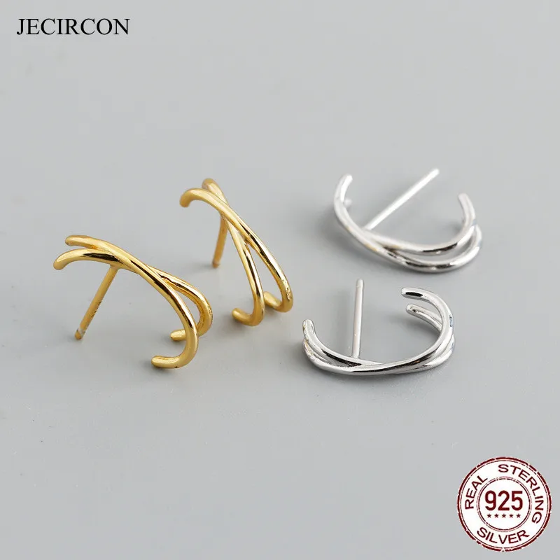 

Женские серьги-гвоздики в форме Креста JECIRCON, золотистые и Серебристые серьги в европейском и американском стиле, ювелирные изделия