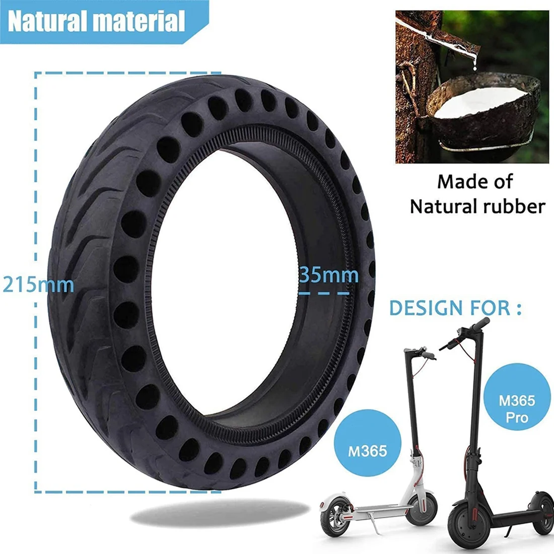 Honeycomb Solid Tire Replacement for Xiaomi M365 Scooter Gotrax Gxl/Gotrax XR 8.5 Inches Electric Tires