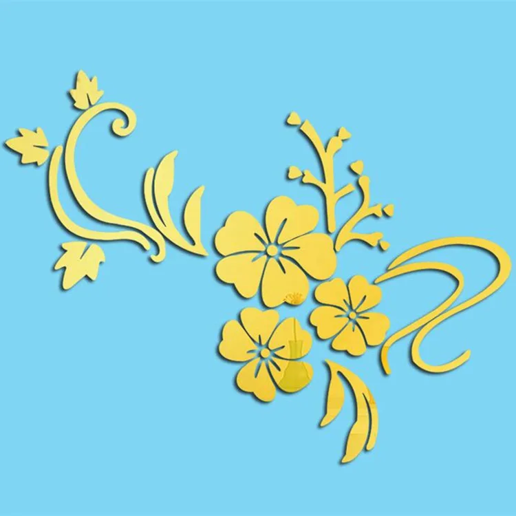 

Зеркальные настенные наклейки, Цветочная настенная наклейка, сделай сам, акриловый 3D фон для телевизора, художественная роспись, Декор, зер...