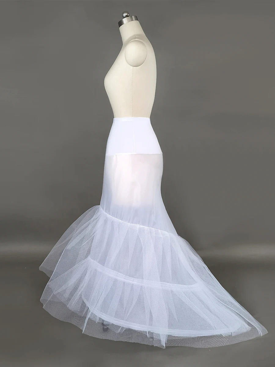 JIERUIZE Mermaid Bridal Petticoat Wedding Underskirt Crinoline 3 Hoops Wedding Dress Skirt jupon cerceau mariage