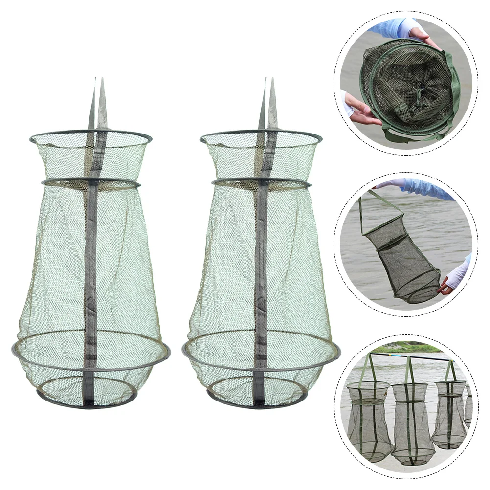 

Net Crab Nets Collapsible Bait Minnow Mesh Traps Basket Umbrella Foldable Hoop Crawfish Shrimp Lobster Landing Drop Fishing net