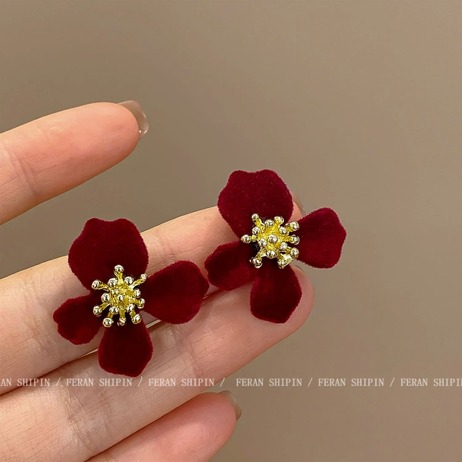 Элегантные высококачественные осенне-зимние роскошные женские твидовые серьги