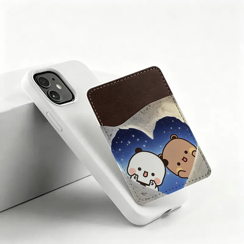 Кошелек-кардхолдер Yier Bear Panda Bubu Dudu для телефона, наклеивающийся на заднюю панель, из искусственной кожи, для карт, портативный, внешний (art.: 3920db1bb640d) - 3920db1bb640d