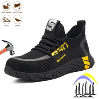 mens workplace lightweight safety anti puncture shoes steel toe cap anti static breathable work shoes outdoor non slip sneaker