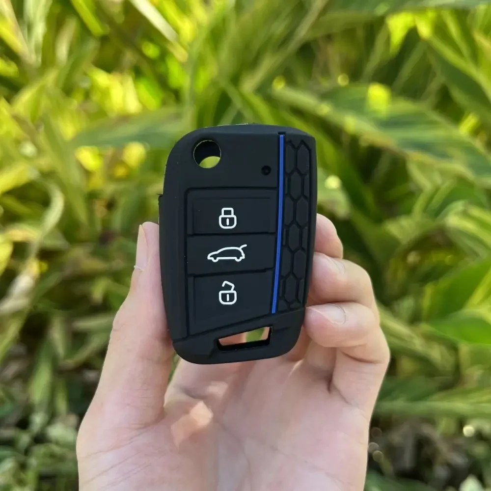 

3-кнопочный силиконовый чехол для ключей от автомобиля для Volkswagen VW Polo Golf 7 MK7 для Skoda Octavia Combi SEAT Leon Ibiza CUPTRA брелок