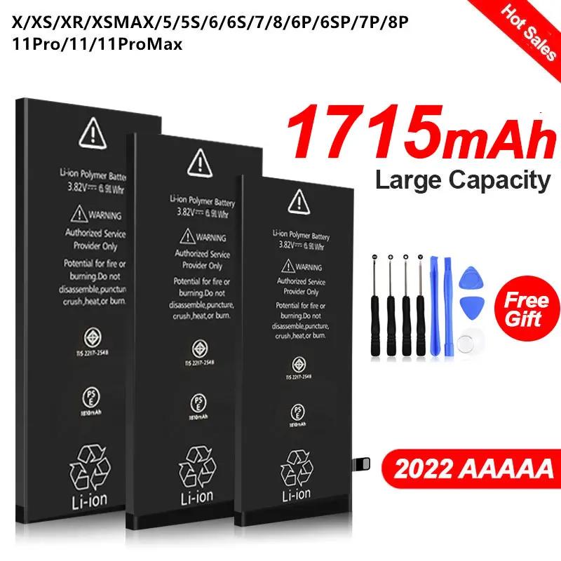 Аккумулятор для телефона большой емкости Apple 5 S SE 6 7 8 Plus 10 X Xr Xs Max сменные батареи