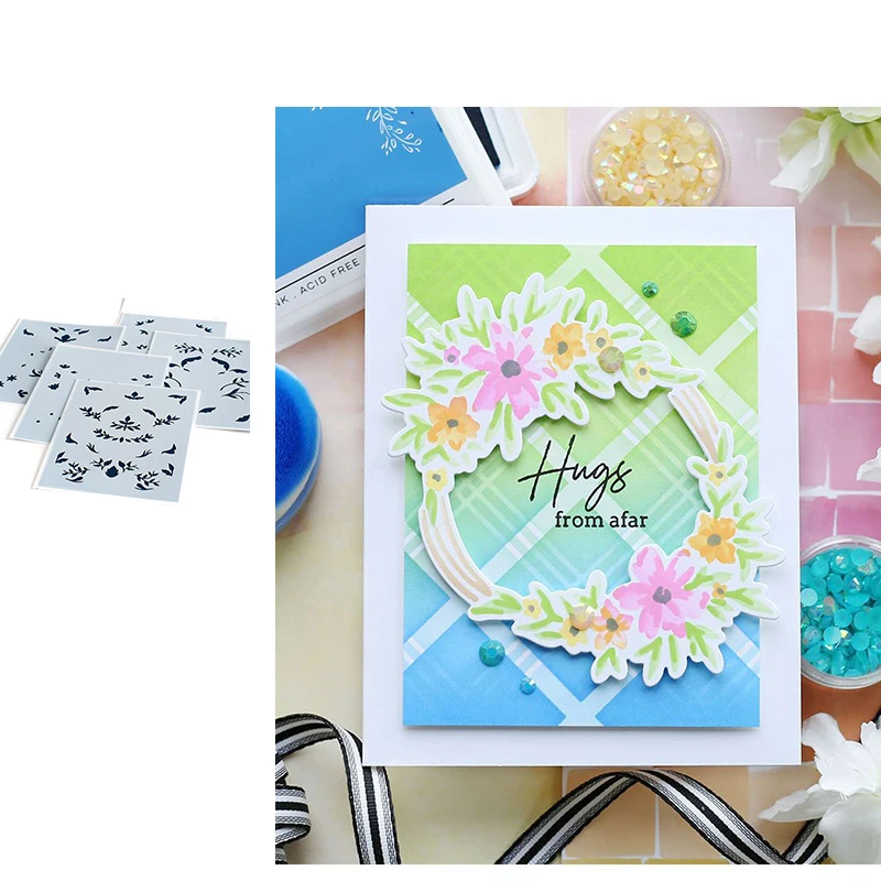

Beautiful leaves Stencil Scrapbooking Background DIY Decoration Craft Embossing 2022 New