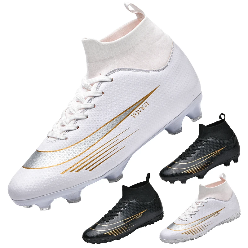 35-45# Professional Unisex Soccer Shoes Long Spikes TF/AG Ankle Football Boots Outdoor Grass Cleats Football Shoes