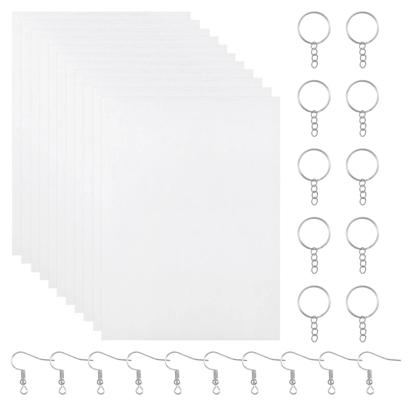 Набор термоусадочных листов пленочных бумажных бумаг для брелоков ювелирных