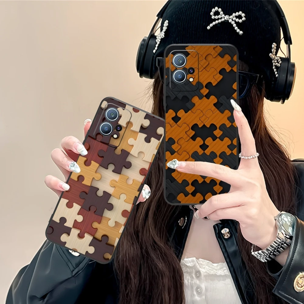 Чехол для мобильного телефона Puzzle Pretty Fashion Huawei P60 P50 P40 P30 P20 P10 P9 P8 Pro Lite Plus черный