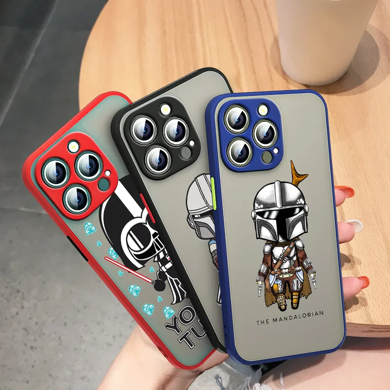 

Star Wars The Mandalorian For Apple iPhone 13 12 11 Mini XS XR X Pro MAX 8 7 Plus Frosted Translucent Funda Capa Phone Case