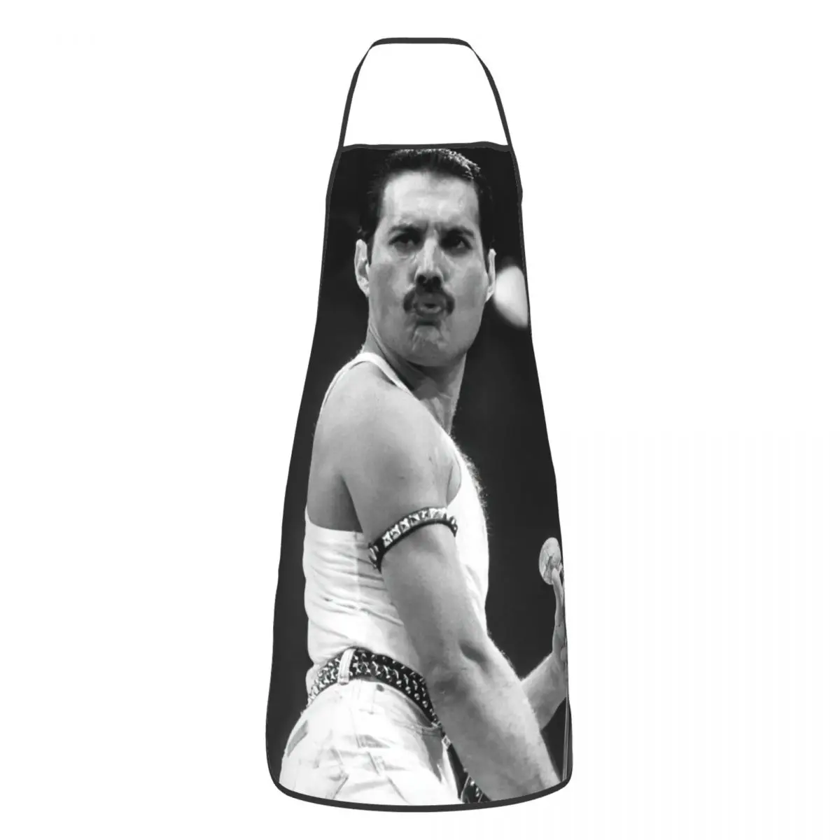 

Unisex Musician Freddie Mercury Bib Apron Adult Women Men Chef Tablier Cuisine for Cooking Kitchen British Rock Band Gardening