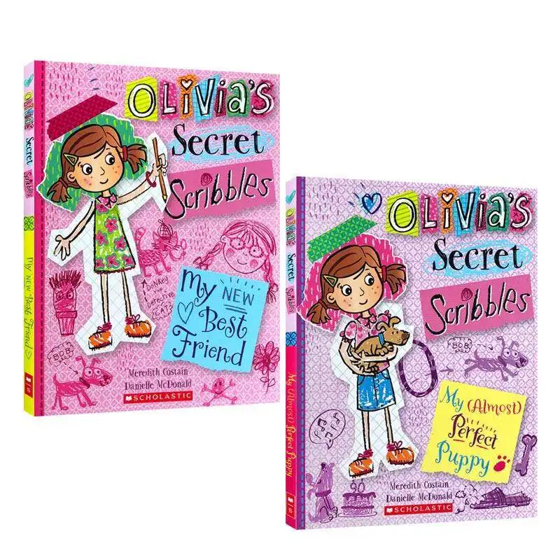 

MiluMilu, 2 шт., оригинальные популярные книги, секретный напильник Оливии, раскраска, английская история активности, книга с картинками