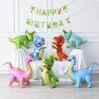 2022 large 4d walking dinosaur balloons jurassic dinosaur party supplies kids birthdays decorations jungle dragon foil globos to