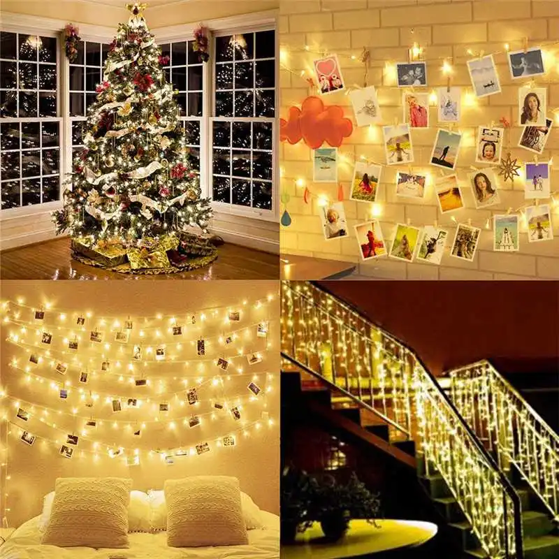 

Outdoor Battery Operated Garland With Clothespins Photo Clip String Lights LED USB 2m/5m/10m For Home Christmas Decorations 2022
