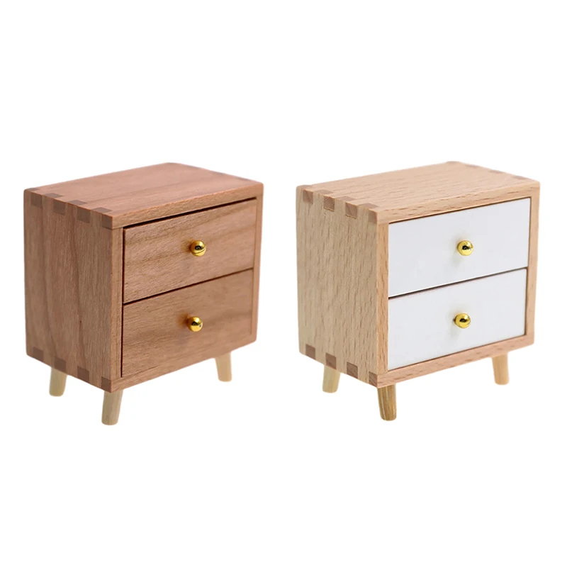 

1:12 миниатюрный прикроватный столик для кукольного домика, ящик для хранения, шкаф, мебель для спальни, модель, Декор, игрушка, аксессуары для кукольного домика