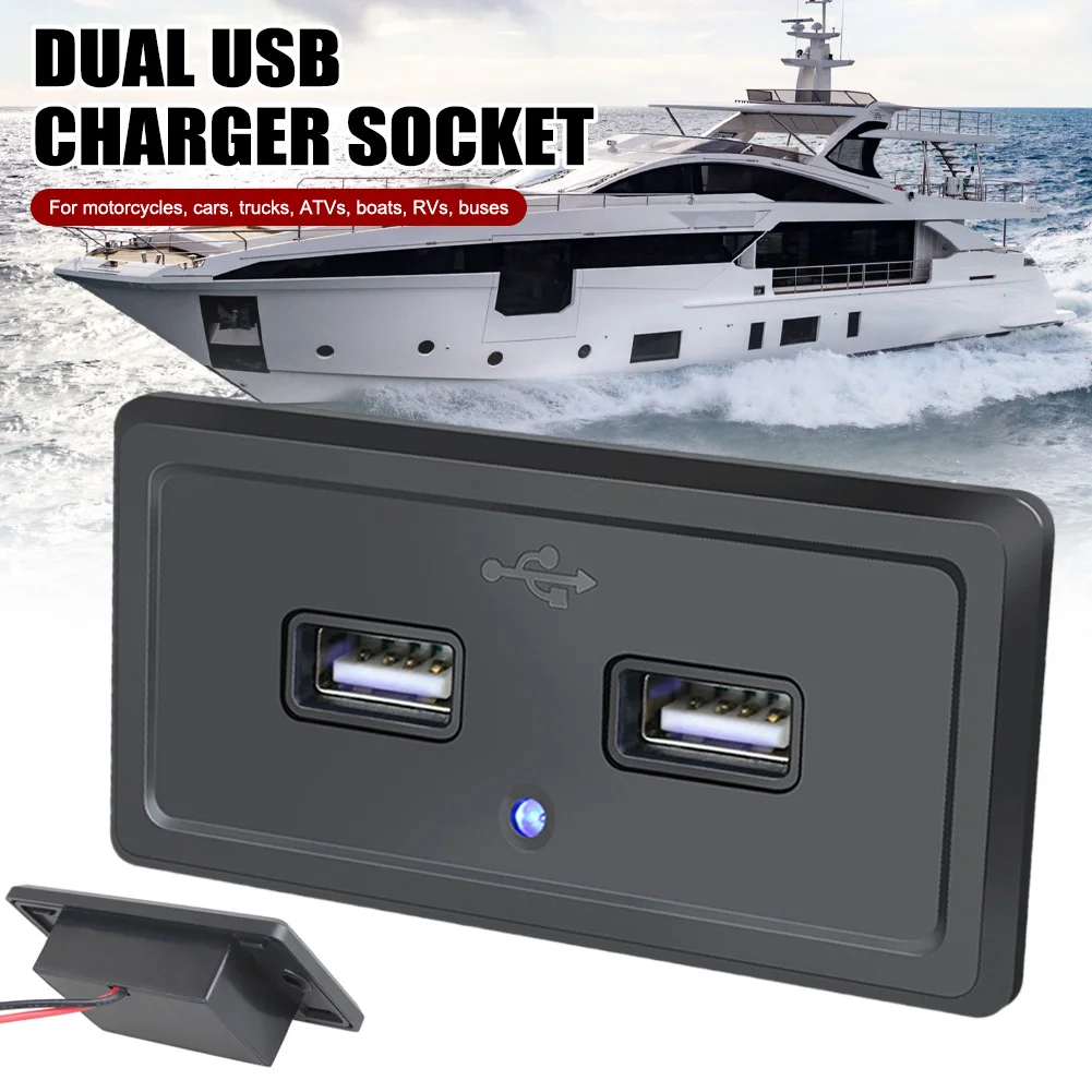 

Dual Usb Charger Socket 5V/3.1A For Motorcycle Auto Truck Atv Boat Car Rv Bus 2.1A 2.4A Power Adapter Outlet Dropshipping New