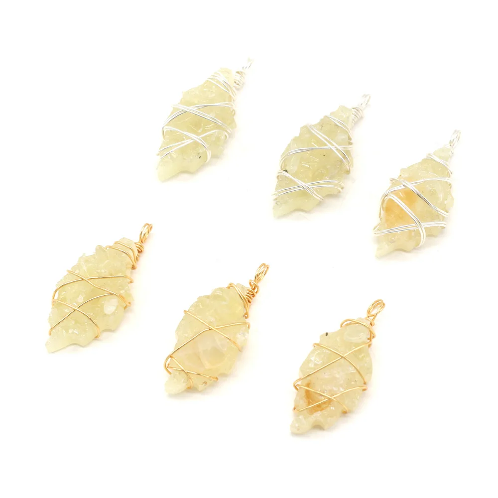 

Natural Semi-precious Stone Topaz Reiki Crystal Silver Marquise Pendant-for Jewelry Making DIY Necklace Accessories Wholesale