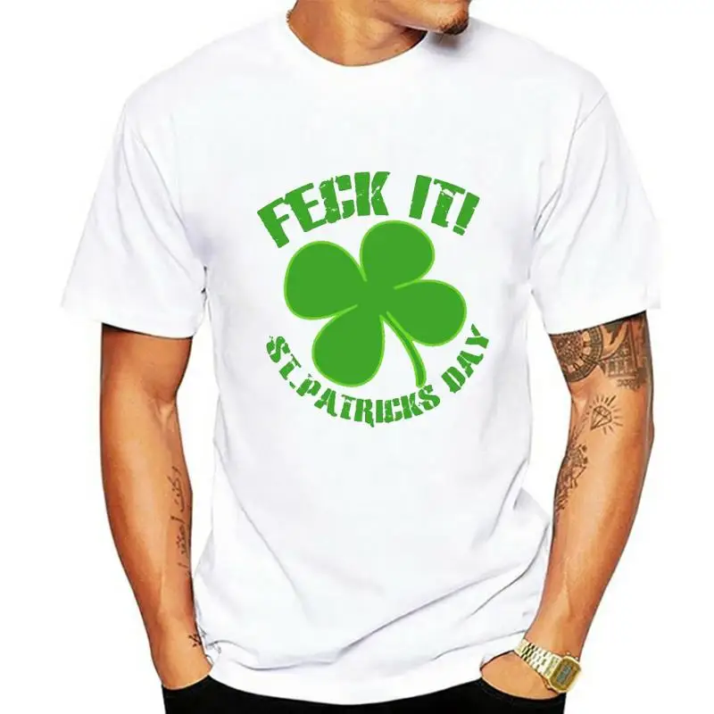 

Мартовская крутая Мужская футболка Feck It Beer St Patty цвета слоновой кости, Размеры S 5X T 822 L @ K