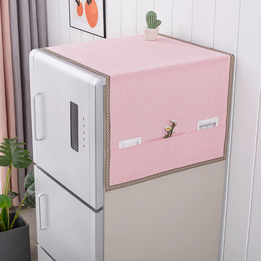 

Double-Opening Fridge Towel 67x170cm Refrigerator Washing Machine Cover Multipurpose Fridge Dustproof Cover With Storage Bag
