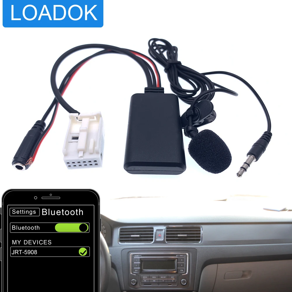 

Car Bluetooth 5.0 Module Adapter MP3 Handsfree Handsfree for Volkswagen RCD210 RCD300 RCD310 RNS300 RNS310 MFD2 12 Pin Plug