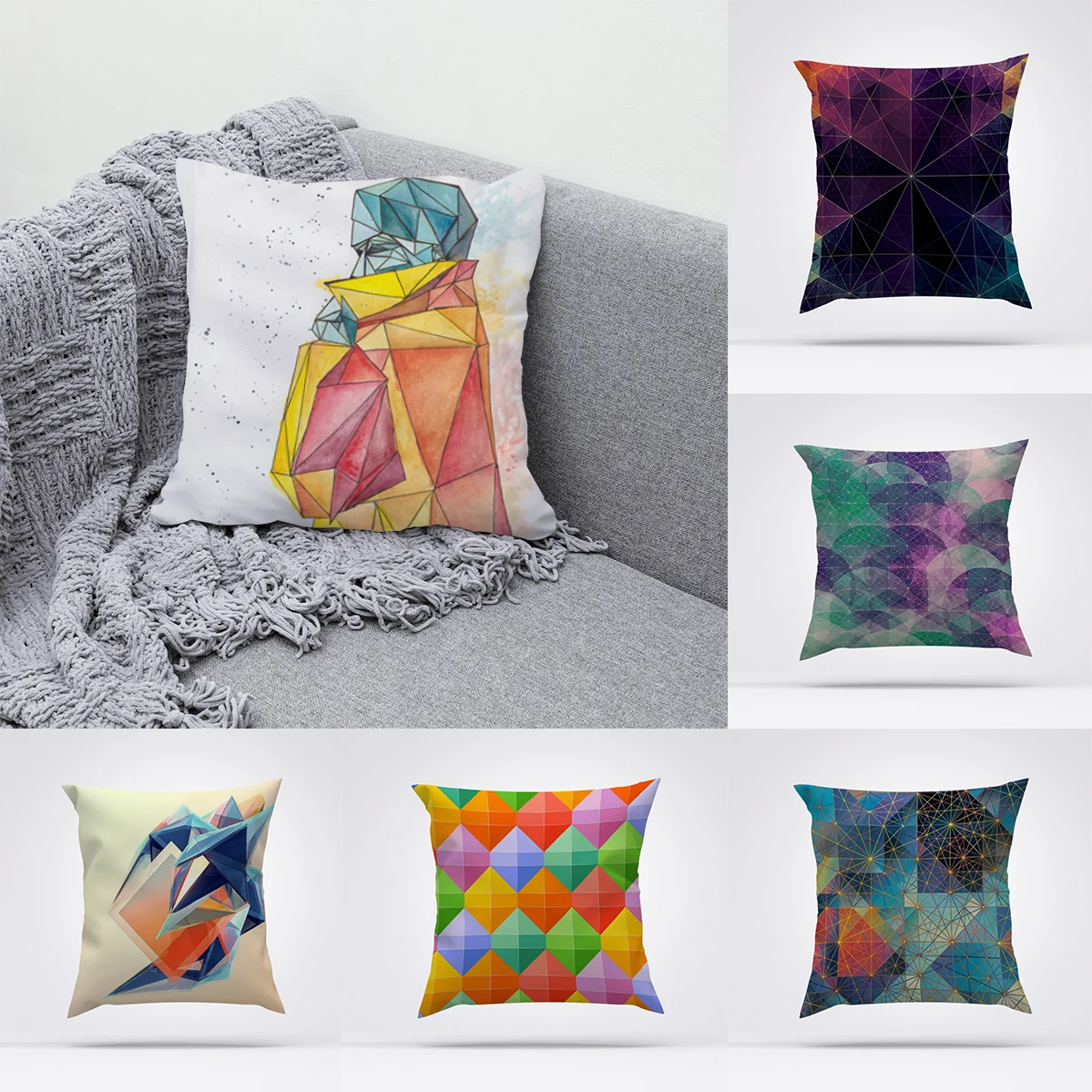 

Geometry Body Pillow Cover 40x40 Decorative Cushion Covers for Bed Pillows Cushions Home Decor Pilow Cases Pillowcase Sofa 45x45