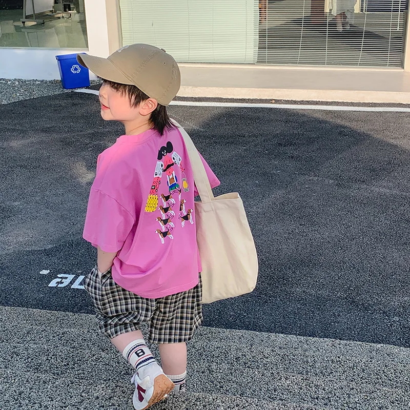 

Boys' short sleeved T-shirt summer 2022 new Korean children's cartoon loose children's summer clothes