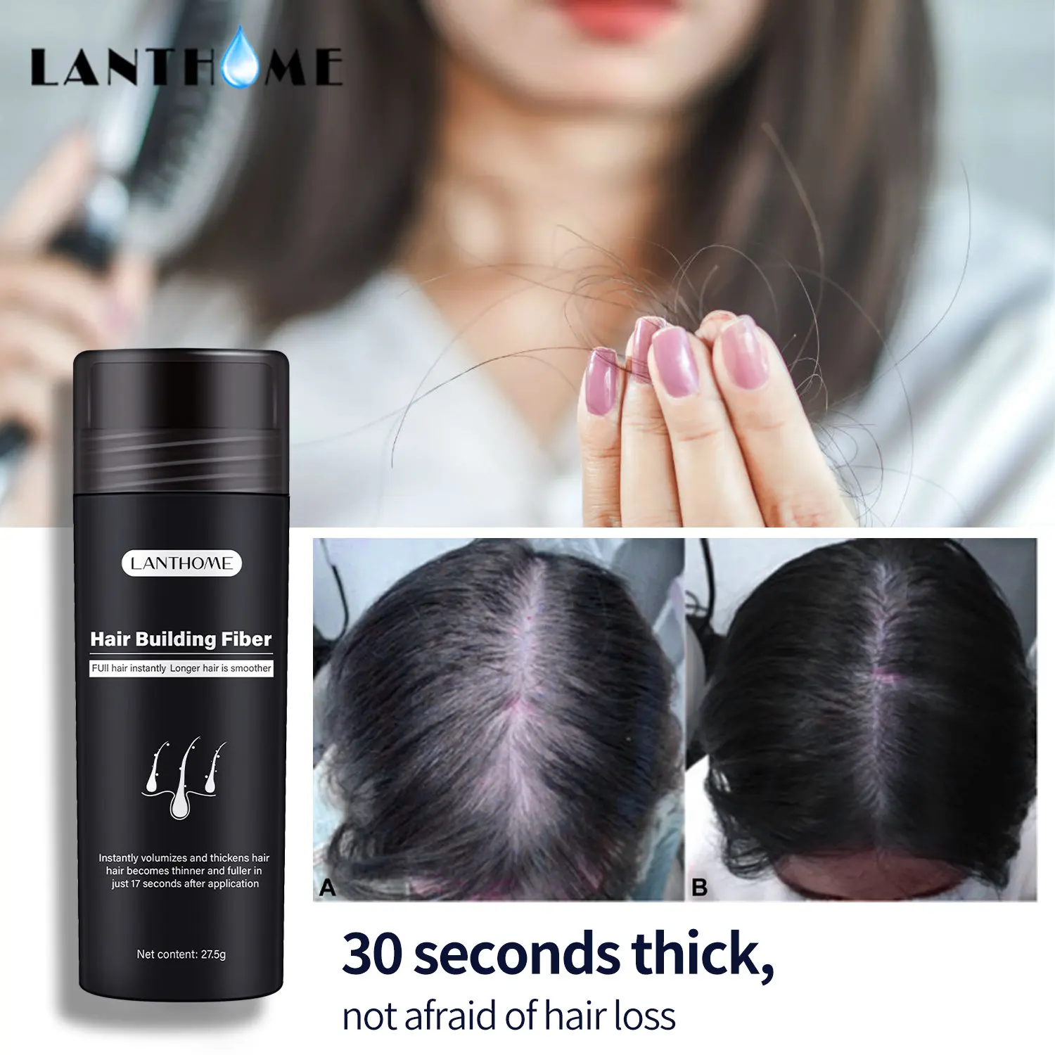 

1 Pc Hair Building Fiber Spray Instant Salon Hair Treatment Keratin Powders Hair Regrowth Fiber Thickening Powders Growth