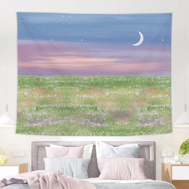 

Розовая луна гобелен из полиэстера