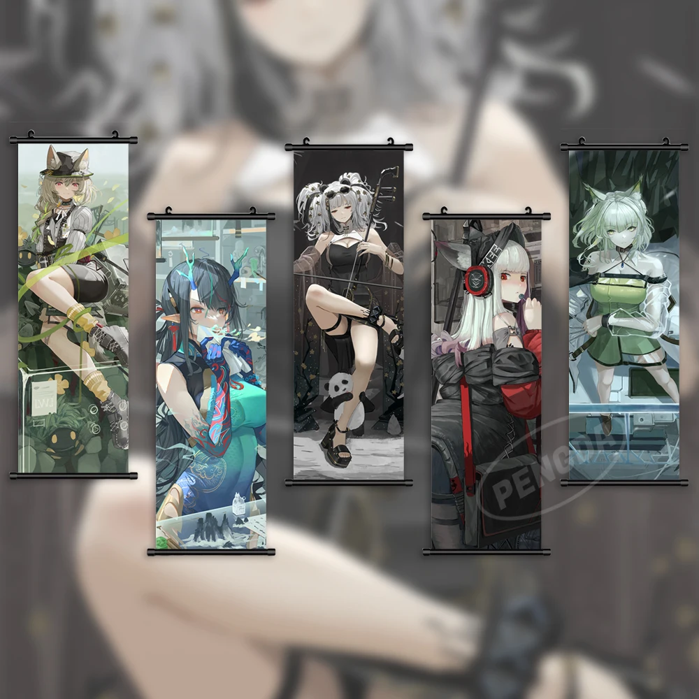 

Настенное художественное полотно, рисунки рыцарей, картина с псевдо-стеблем, постер с принтом Frostleaf, Висячие свитки Kaltsit, декор для домашней ...