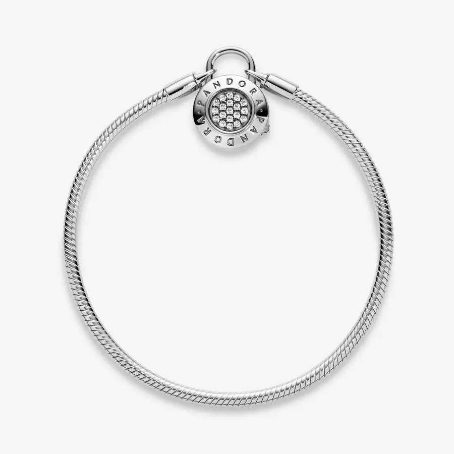 

Оригинальный браслет-цепочка с логотипом Pandora, серебряный браслет-змея, подходящий для модных и очаровательных женских браслетов с бусинами «сделай сам»