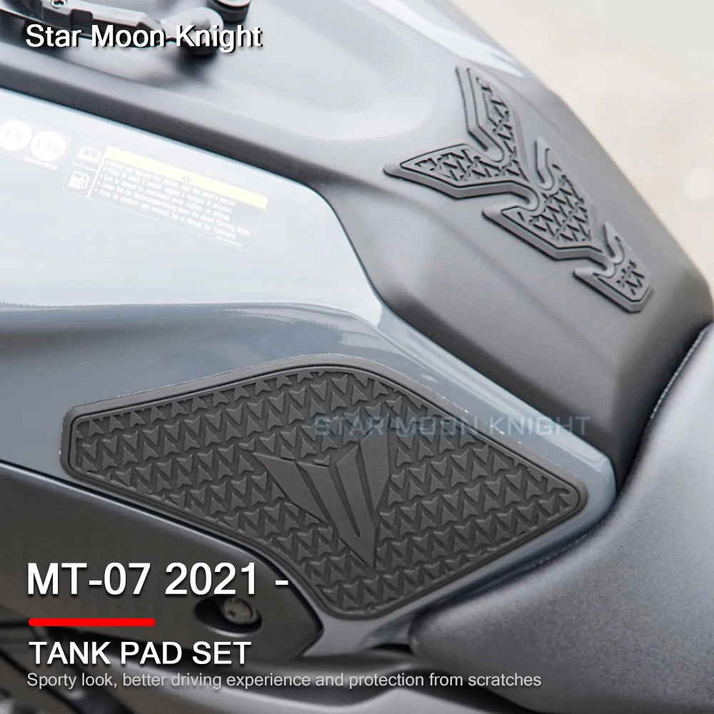 

For Yamaha MT 07 MT07 MT-07 2021 - Side Fuel Tank pad Tank Pads Protector Stickers Decal Gas Knee Grip Traction Pad Tankpad