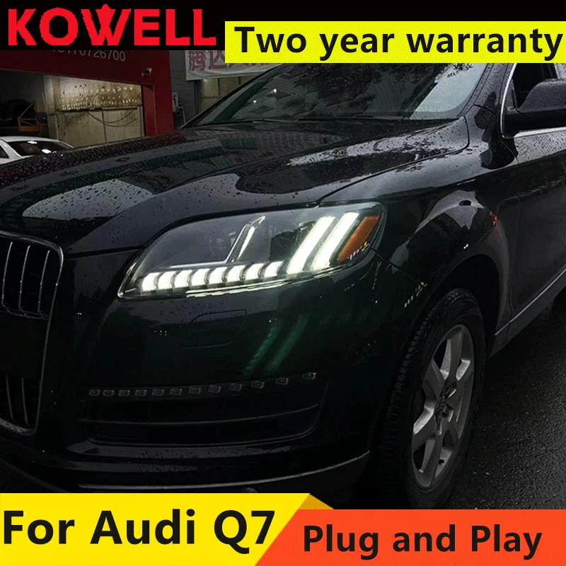 Фары для Audi Q7 2006-2015 автомобильные светодиодные фары ДХО Hella 5 ксеноновые линзы Hid H7