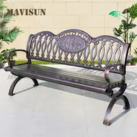 Camping Furniture Garden Aluminum Retro Black Simple Long Chair For Park Square Plaza Outdoor Shopping Street Lazy Waiting Chair