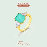 canner tourmaline white green crystal 925 sterling silver rings for women gemstones anillos mujer fine jewelry bague femme