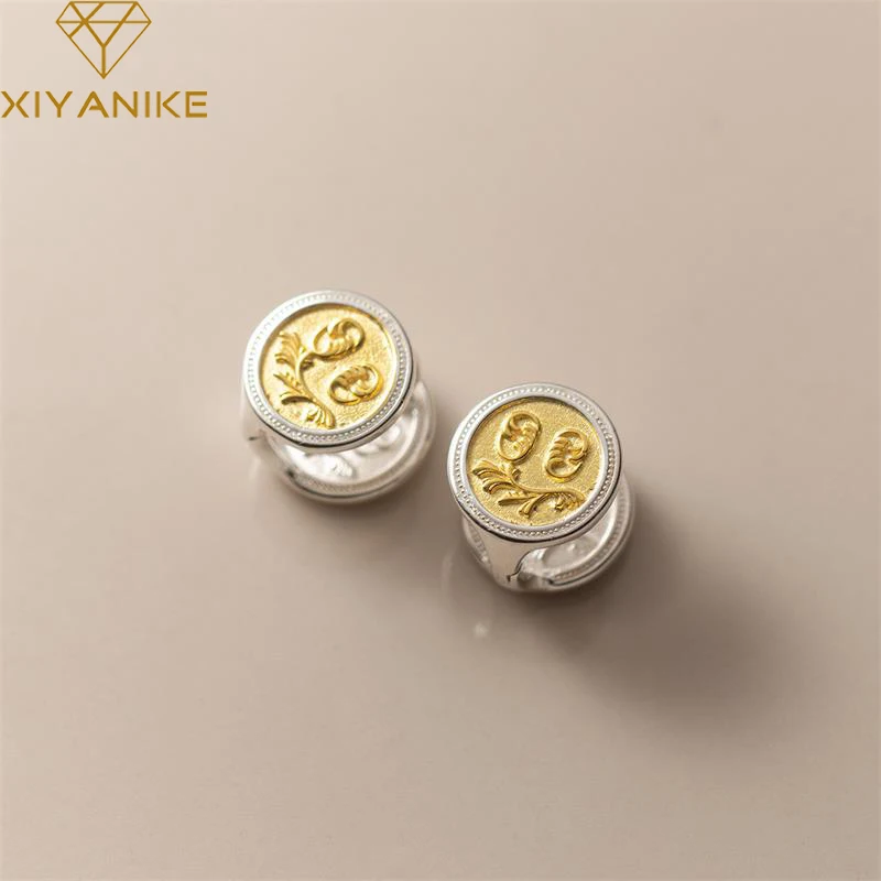 

Серьги XIYANIKE с круглым узором и пряжкой для ушей для женщин и девушек Роскошные модные новые элегантные ювелирные изделия Дамский подарок серьги-Ги для свадьбы