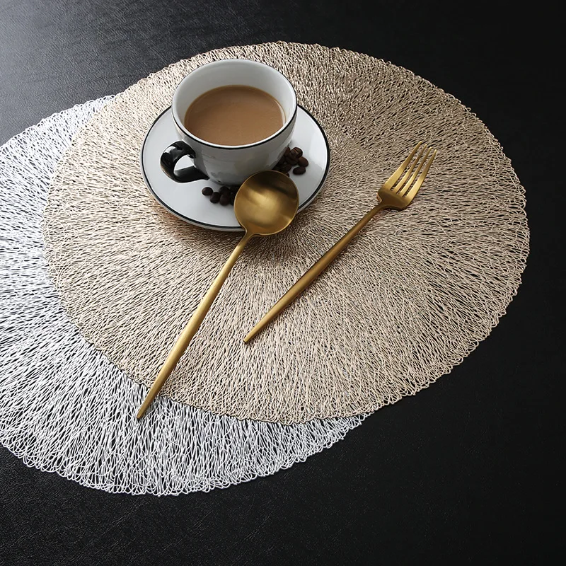 

Openwork placemat PVC non-slip insulation mat coasters restaurant hotel decorative placemat insulation mat