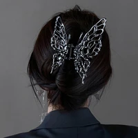 2022 fashion metal liquid butterfly hair clip for women back head grab clip geometric headband trendy bride hair arrangement