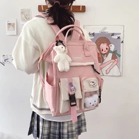 2022 preppy purple backpack women waterproof candy colors backpacks fancy high school bags for teenage girl cute travel rucksack