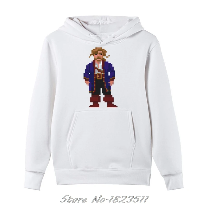 

Print Sweatshirt Men Guybrush Threepwood Hoody Pixel Secret Of Monkey Island 8 - Bit , Retro Game Hoody Cool Jacket Tops