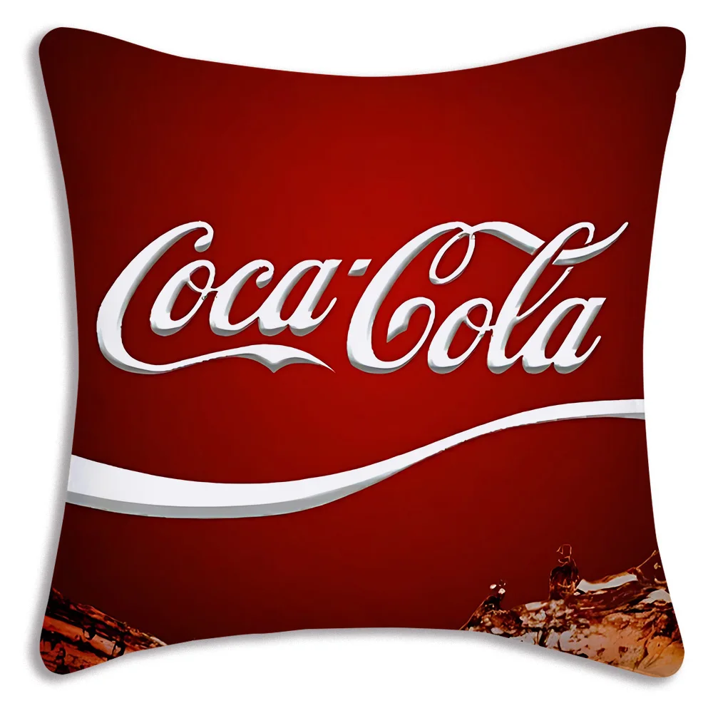 Pillow Covers Cartoon C-Cocas C-Colas Sofa Decorative Home Double-sided Printing Short Plush Cute Cushion Cover