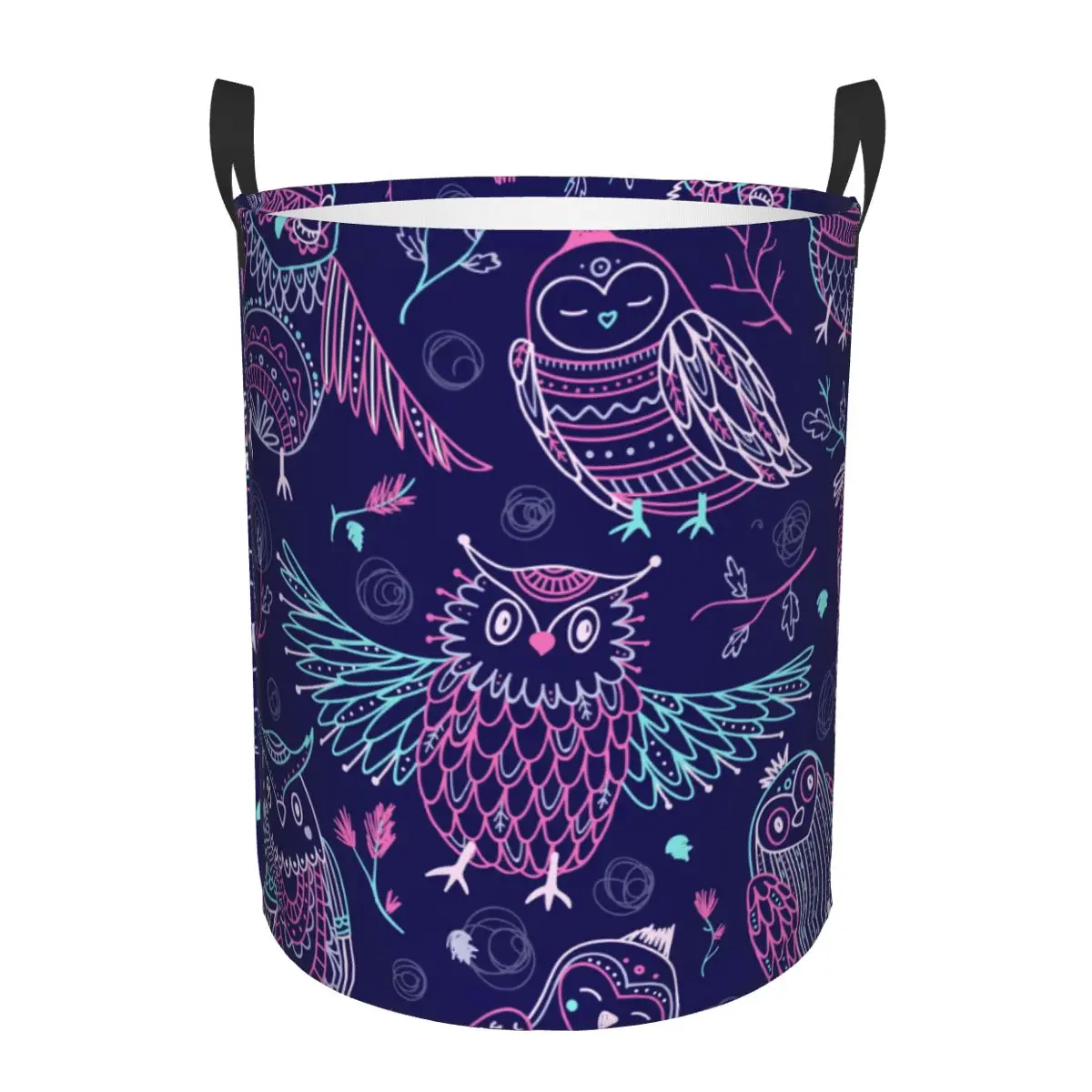 

Foldable Laundry Basket for Dirty Clothes Cute Owls Tribe Floral Pattern Storage Hamper Kids Baby Home Organizer