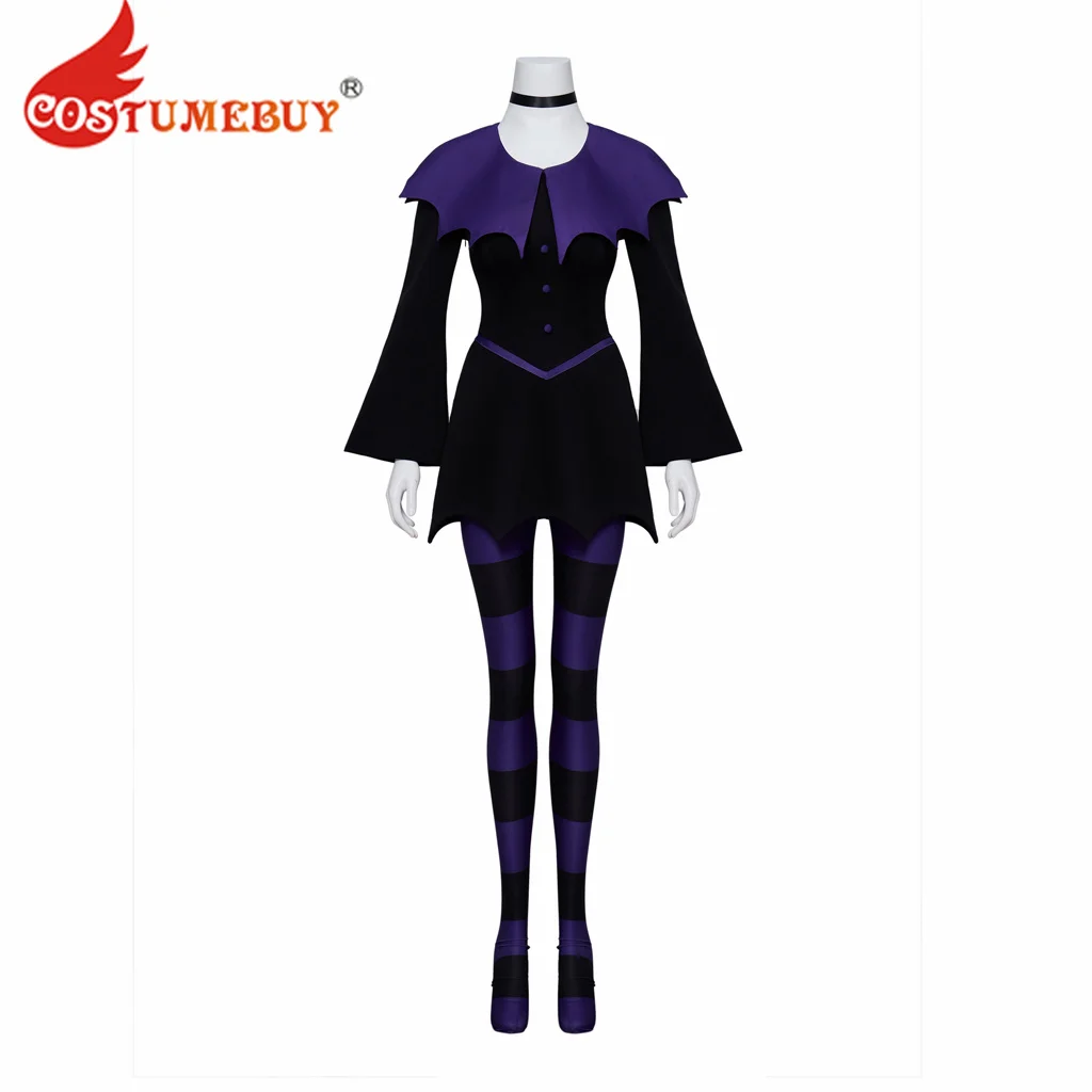 CostumeBuy Teen Cosplay Titans Jinx Cosplay Costume Halloween Women's Suit Dress Pantyhose Neckwear Full Set