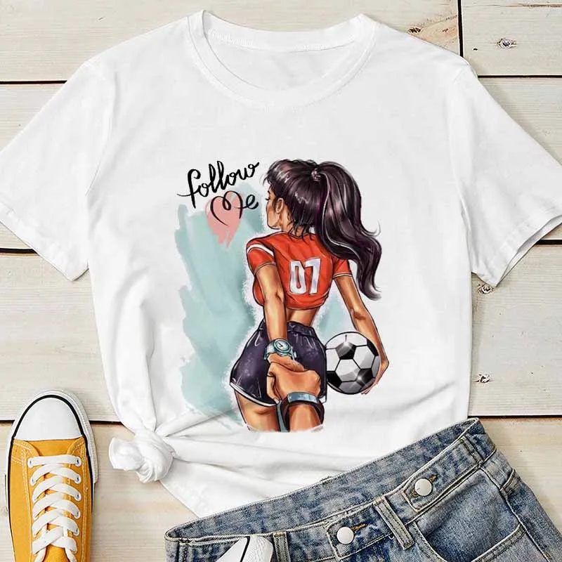 

Women T Shirt Fllow Me Sexy Girl Tshirt Tops Happy Cartoon Clothes Graphic Female Tee T-Shirt Fashion Tops Tshirt Female T-Shirt