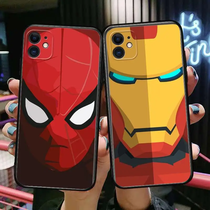 

Iron man Spider Man Marvel Phone Cases For iphone 13 Pro Max case 12 11 Pro Max 8 PLUS 7PLUS 6S XR X XS 6 mini se mobile cell