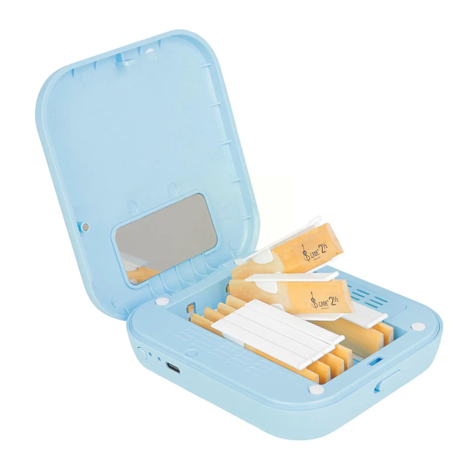 

Саксофоновый тростник портативный УФ-дезинфекционный ящик тростник чехол держатель для защиты стерилизация C0M6