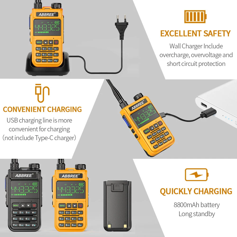2 шт. Любительская Беспроводная рация с полным диапазоном UHF VHF Ham |